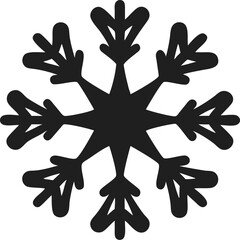 Fototapeta premium Black snowflake silhouette displaying unique crystalline winter beauty
