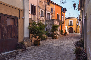 view of the village of Sarconi, Potenza province, Basilicata
