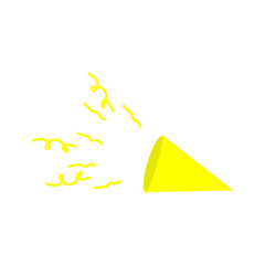 yellow party trumpet vector
