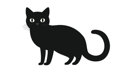 Sleek Black Cat Icon Vector Illustration for Designs and Projects