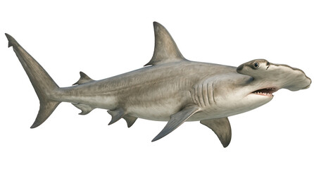 Obraz premium Great Hammerhead Shark Swimming in the Ocean