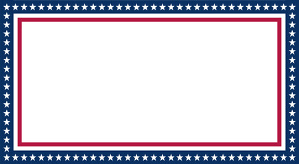 USA Blue and Red Frame with stars Background