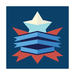 Abstract geometric illustration of a star and ribbons representing celebration and achievement