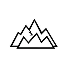 Mountain outlines define horizon in minimalistic scenery backdrop details