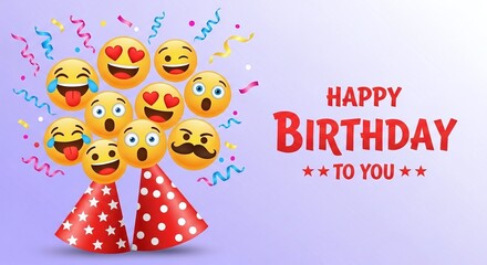 Emojis celebrating birthday party