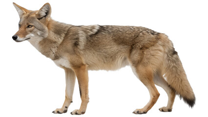 Obraz premium Grey wolf, a wild canine predator, isolated on a white background