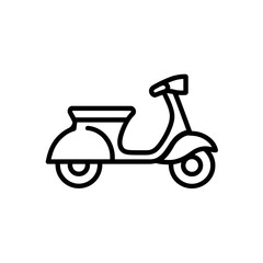 Scooter outline travels road design simple transport background isolated