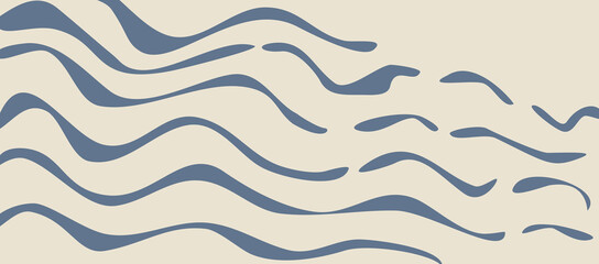 abstract blue waves on beige background