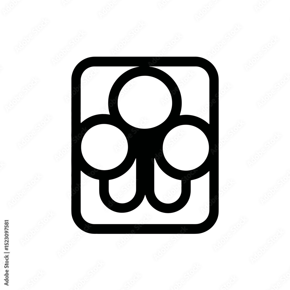 Aufkleber abstract circles connect within rectangular outline vector drawing