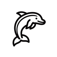 Obraz premium Dolphin icon jumps marine themed aquatic ocean isolated simple line