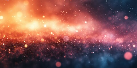 Fototapeta premium Colorful bokeh lights create a dreamy atmosphere in a cosmic setting at dusk