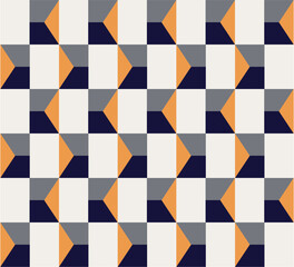 Isometric Abstract Tile Pattern - Minimalist Geometric Vector Texture.eps
