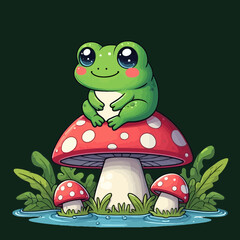 frog cartoon vector