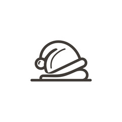 Minimalist hat rests flat white background simple design graphic style