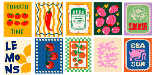 Vector illustration of Italian pasta featuring a modern, fun, and stylish food art design. Perfect...