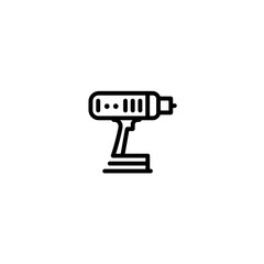 Drill icon depicts drilling work in simple isolated style