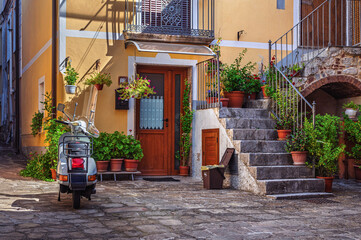 view of the village of Sarconi, Potenza province, Basilicata