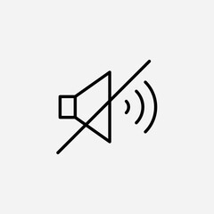 Mute set icon,sign,symbol,pictogram isolated