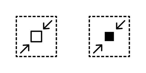 Compact Size vector icon. Outlined icon set in black and white colors, isolated for graphic and web design.