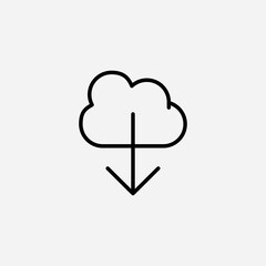 Download from Cloud set icon,sign,symbol,pictogram isolated