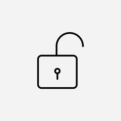 Unlock set icon,sign,symbol,pictogram isolated