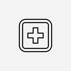 Hospital sign set icon,sign,symbol,pictogram isolated
