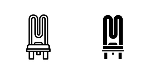 Heating element vector icon. Outlined icon set in black and white colors, isolated for graphic and web design.