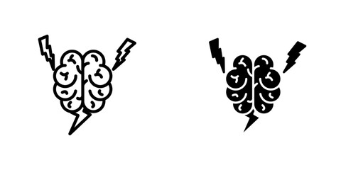 Brainstorm vector icon. Outlined icon set in black and white colors, isolated for graphic and web design.