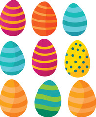 Adobe Illustrator Artwork set of easter eggs
