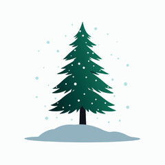 christmas tree with snow