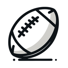 Classic rugby ball vector illustration representing the sport of rugby on transparent background for sports branding and digital design