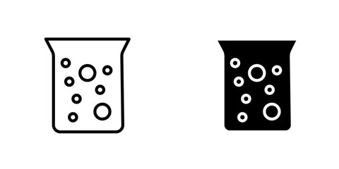 Hard water thin line icon. Water drop with minerals. Editable stroke. Vector illustration.