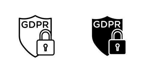 GDPR shield icon, GDPR Shield icon in vector. Logotype