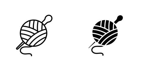 Wool ball icon, ball yarn knitting wool line icon vector. ball yarn knitting wool sign. isolated contour symbol black illustration