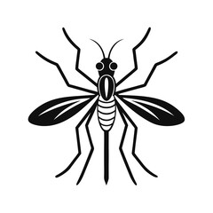 Obraz premium mosquito black line art vector on white background