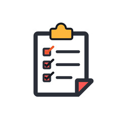 Fototapeta premium Checklist Clipboard with Tick Marks Illustration for Task Management and Organization, Vector Design