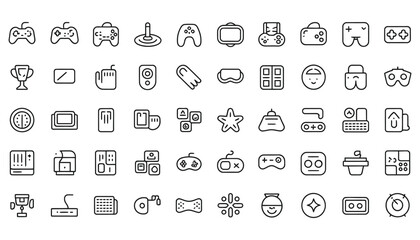 Vector icon set for web and mobile with flat business and media symbols