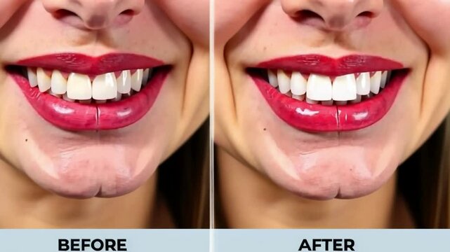 Smile transformation showcasing drastic improvement in teeth whitening and overall smile enhancement