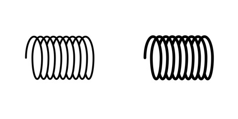 Wire coil icon, coil spring steel spring metal spring on white background vector illustration