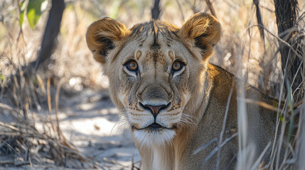 Portrait of a lioness face close up wildlife photography safari animal wildcat predator feline carnivore africa zoo
