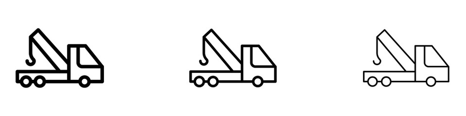 Tow truck icons for web site, mobile application. Logo illustration.