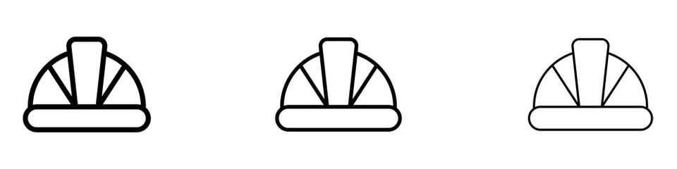 Safety helmet icons for web site, mobile application. Logo illustration.