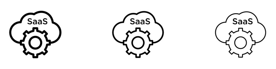 SaaS icons for web site, mobile application. Logo illustration.