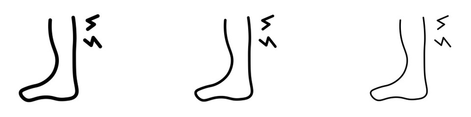 Shin pain icons for web site, mobile application. Logo illustration.