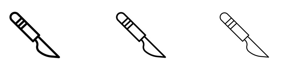 Scalpel icons for web site, mobile application. Logo illustration.
