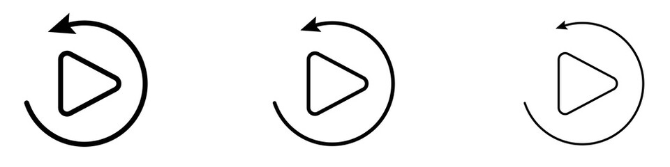 Playback icons for web site, mobile application. Logo illustration.