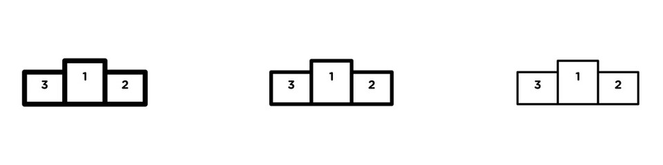 Podium icons for web site, mobile application. Logo illustration.