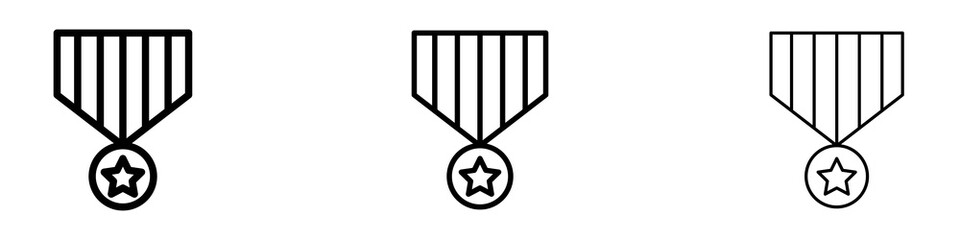 Military medal icons for web site, mobile application. Logo illustration.