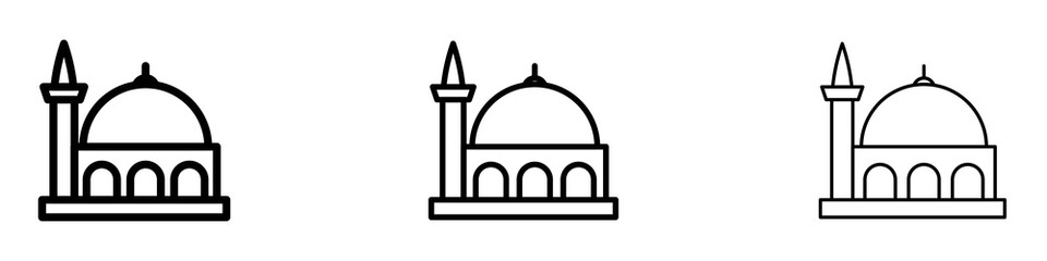 Fototapeta premium Mosque icons for web site, mobile application. Logo illustration.