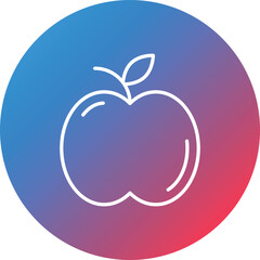 Apple Line Gradient Circle Background Icon